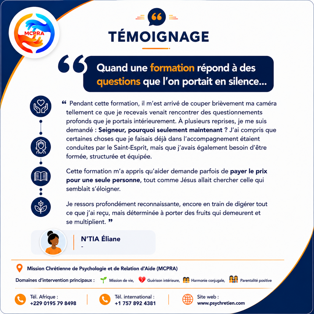 Avis en image — témoignage formation MCPRA 2