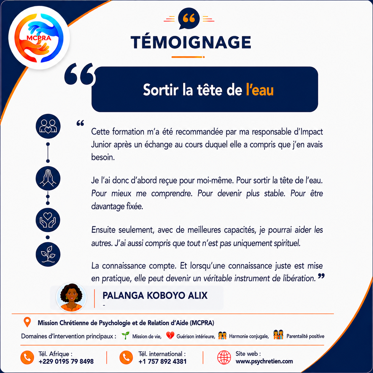 Avis en image — témoignage formation MCPRA 18