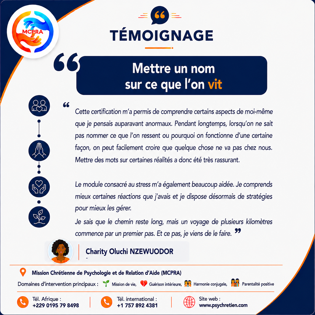 Avis en image — témoignage formation MCPRA 21