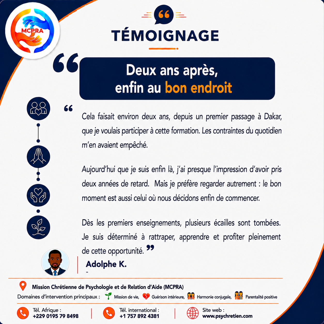 Avis en image — témoignage accompagnement MCPRA 11