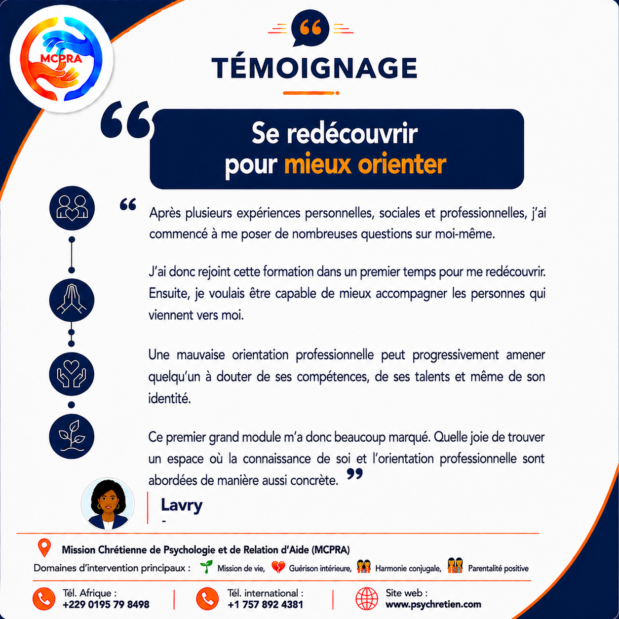 Avis en image — témoignage accompagnement MCPRA 13