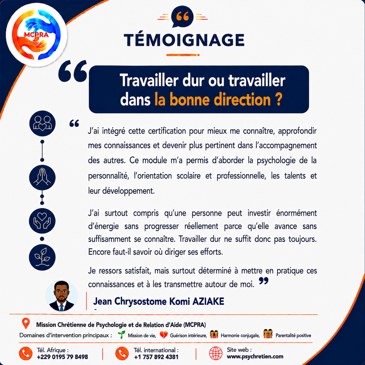 Avis en image — témoignage accompagnement MCPRA 15