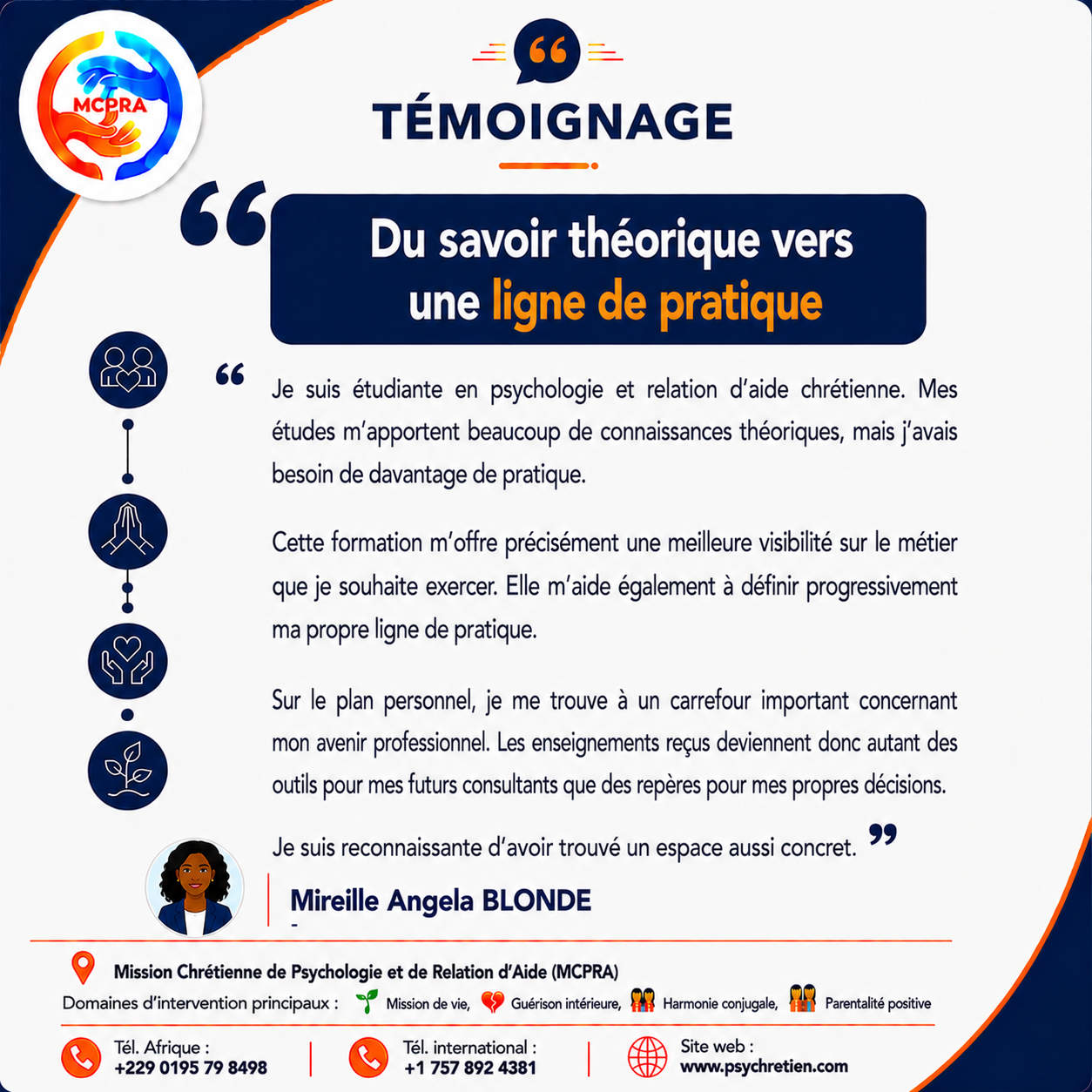 Avis en image — témoignage accompagnement MCPRA 16