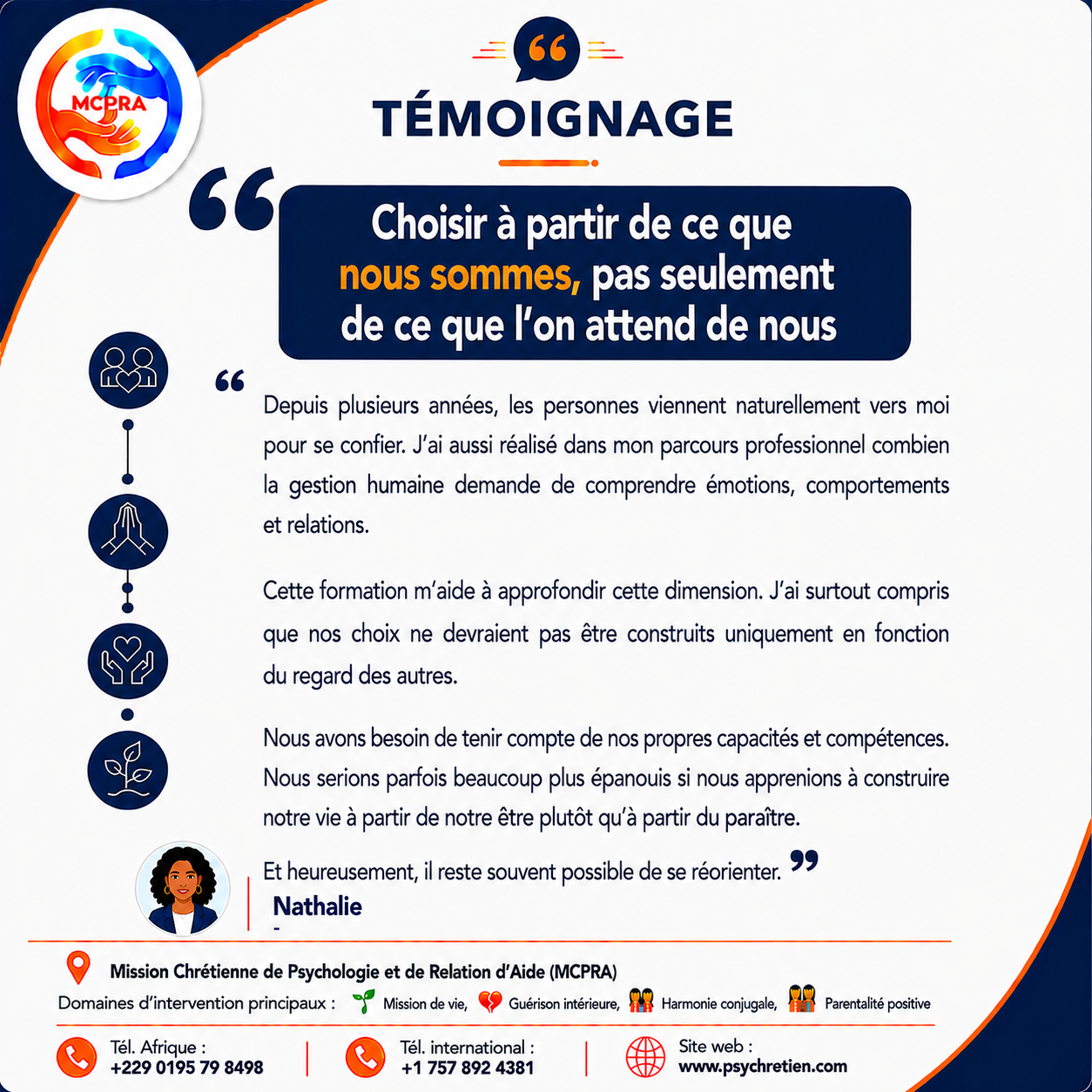 Avis en image — témoignage accompagnement MCPRA 17
