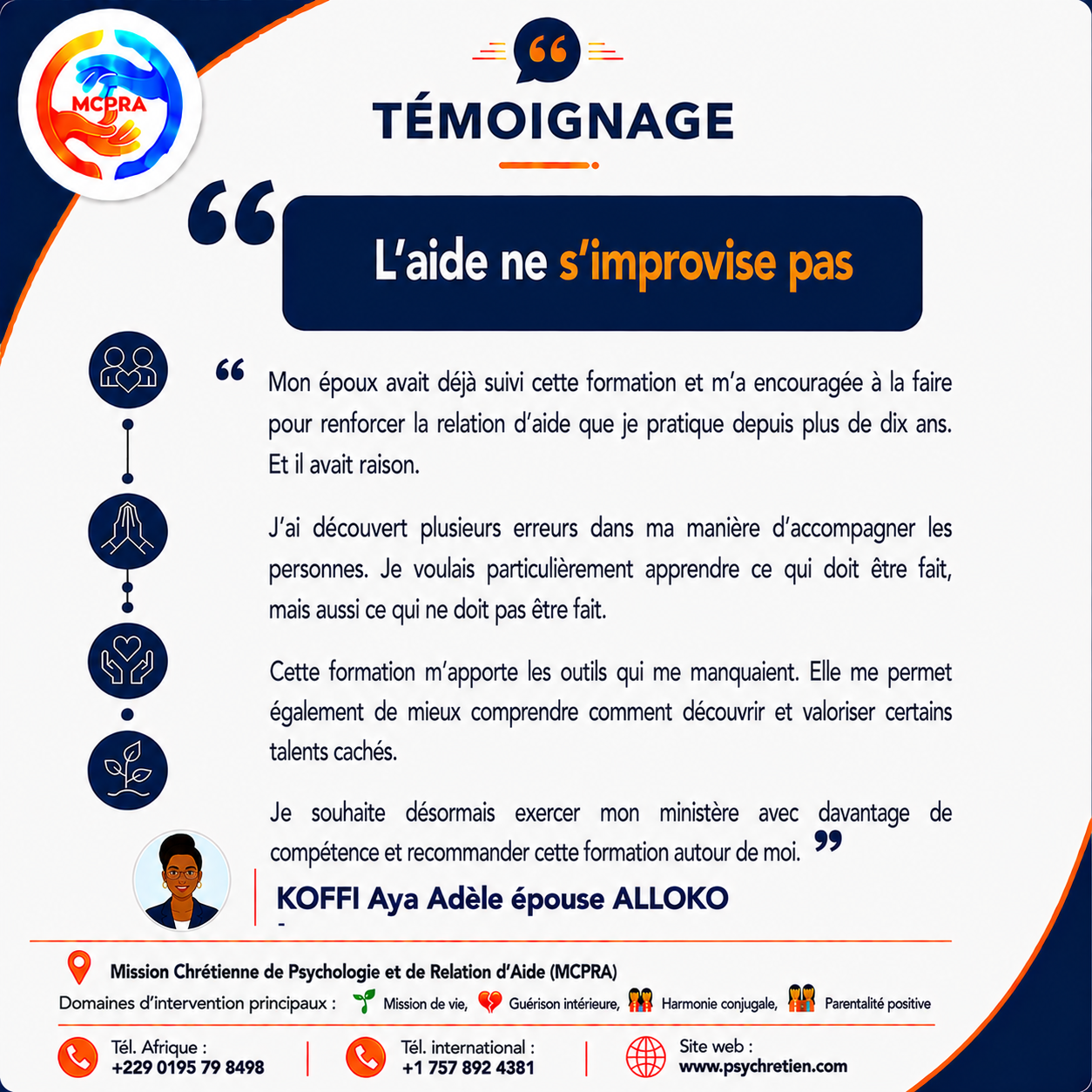 Avis en image — témoignage accompagnement MCPRA 18