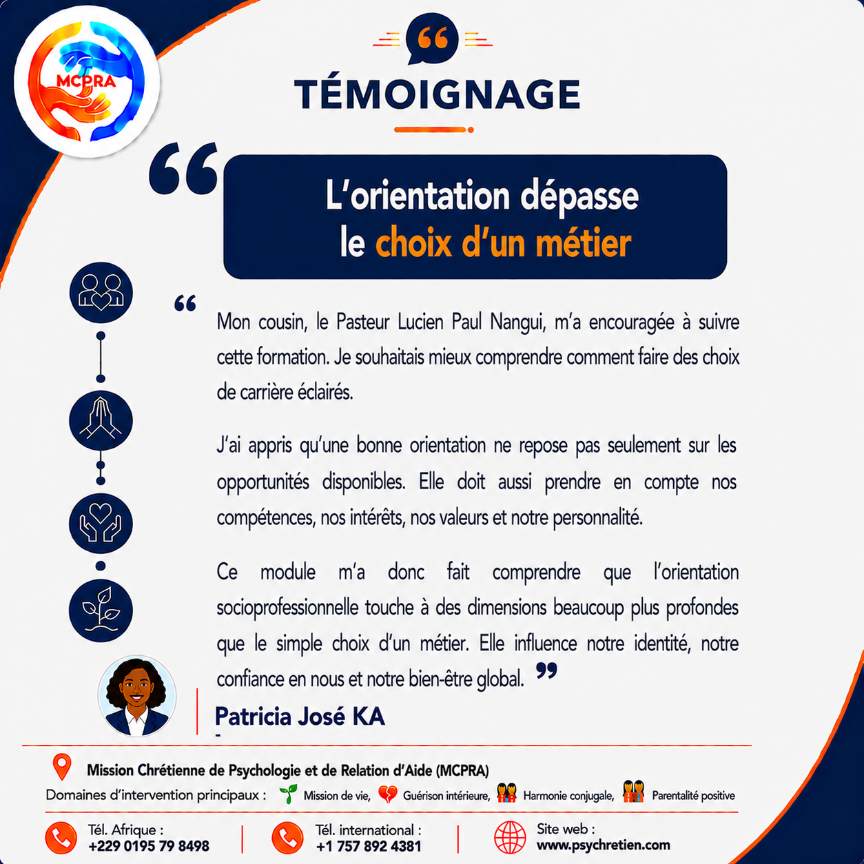Avis en image — témoignage accompagnement MCPRA 23
