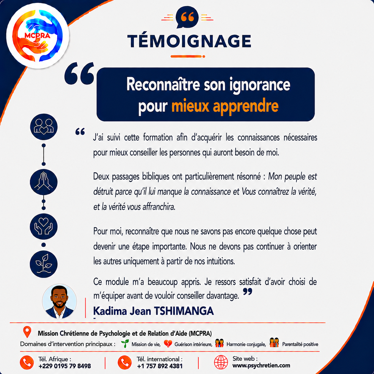 Avis en image — témoignage accompagnement MCPRA 24