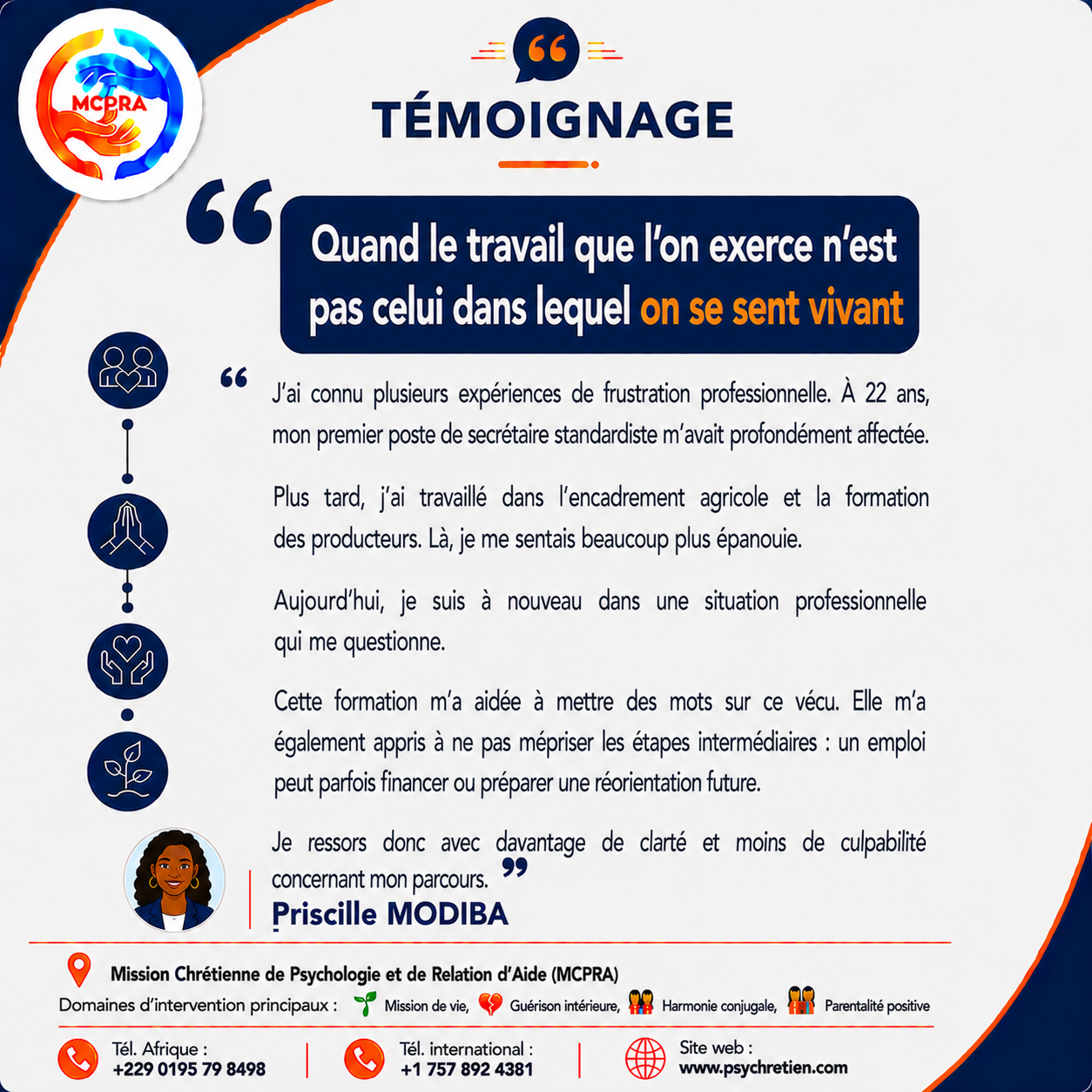 Avis en image — témoignage accompagnement MCPRA 26