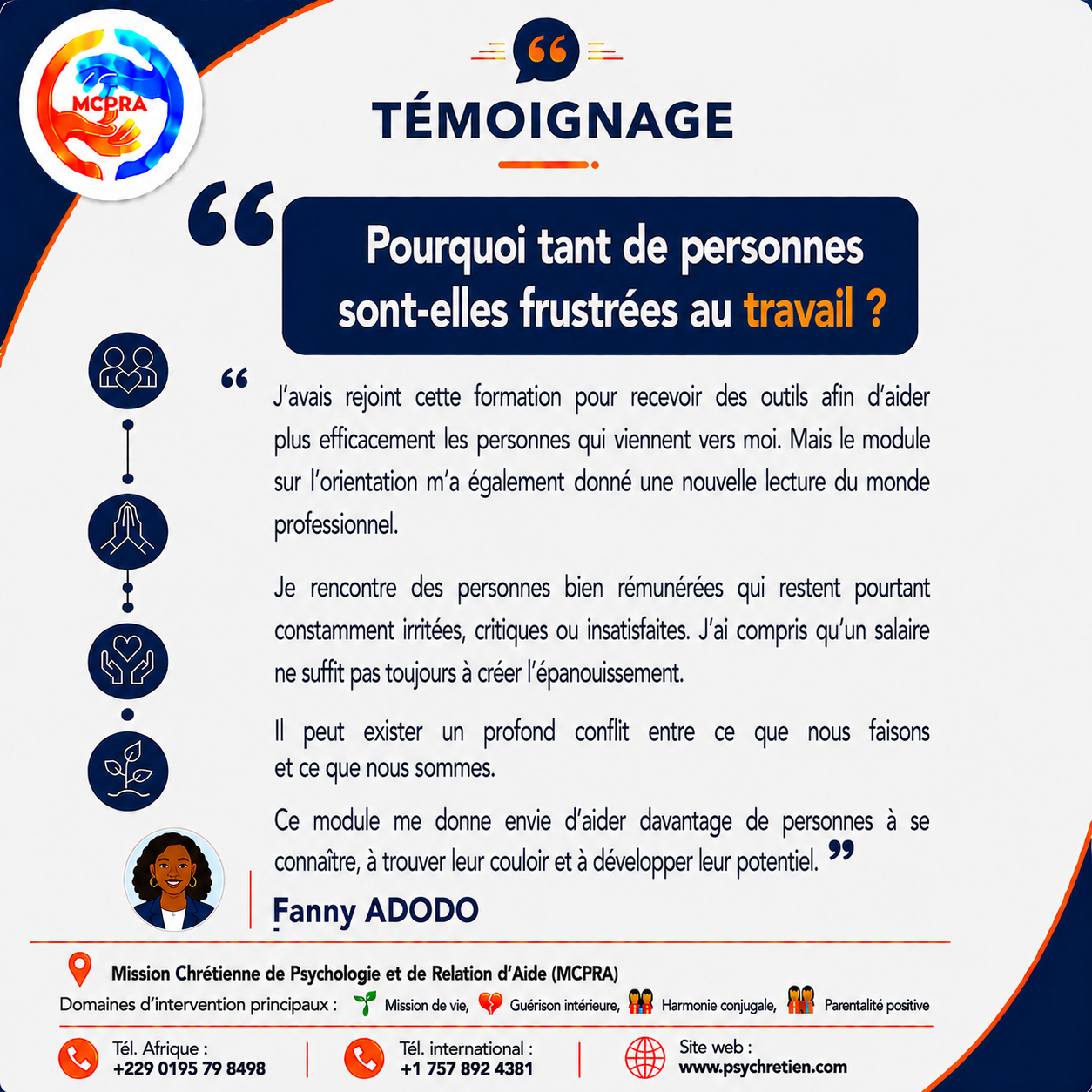 Avis en image — témoignage accompagnement MCPRA 27