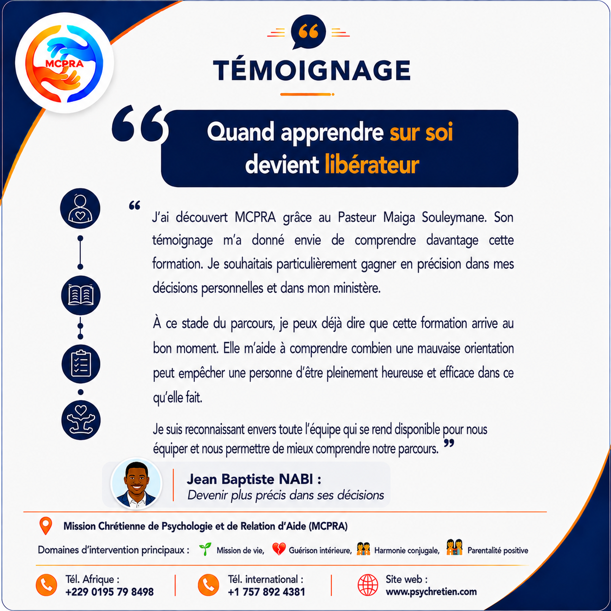 Avis en image — témoignage accompagnement MCPRA 32