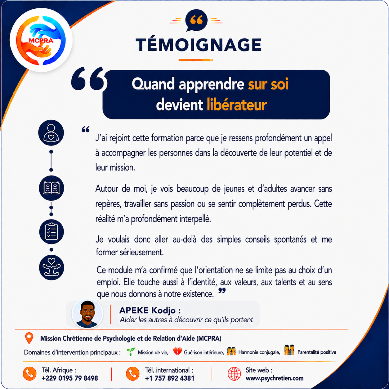 Avis en image — témoignage accompagnement MCPRA 34