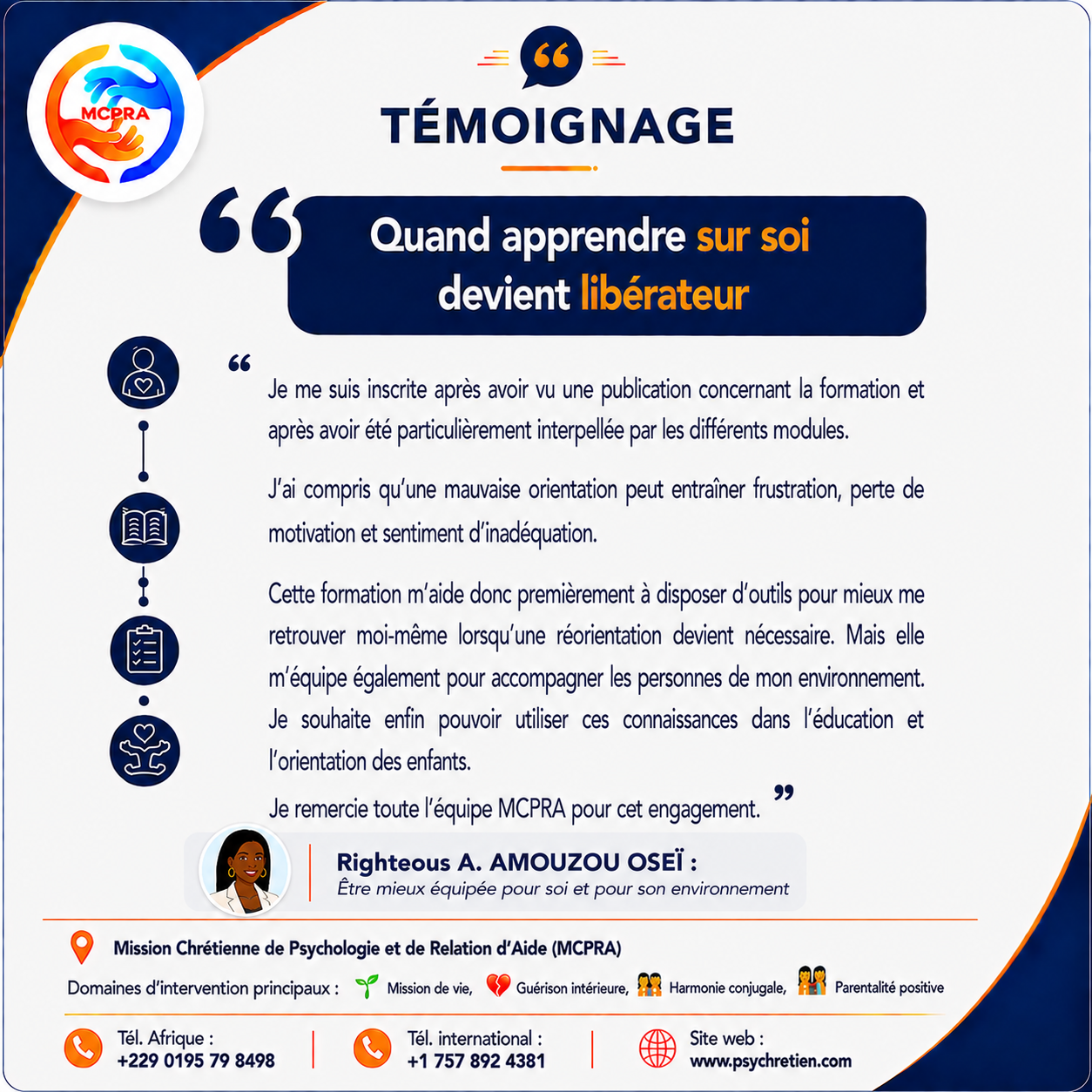 Avis en image — témoignage accompagnement MCPRA 36