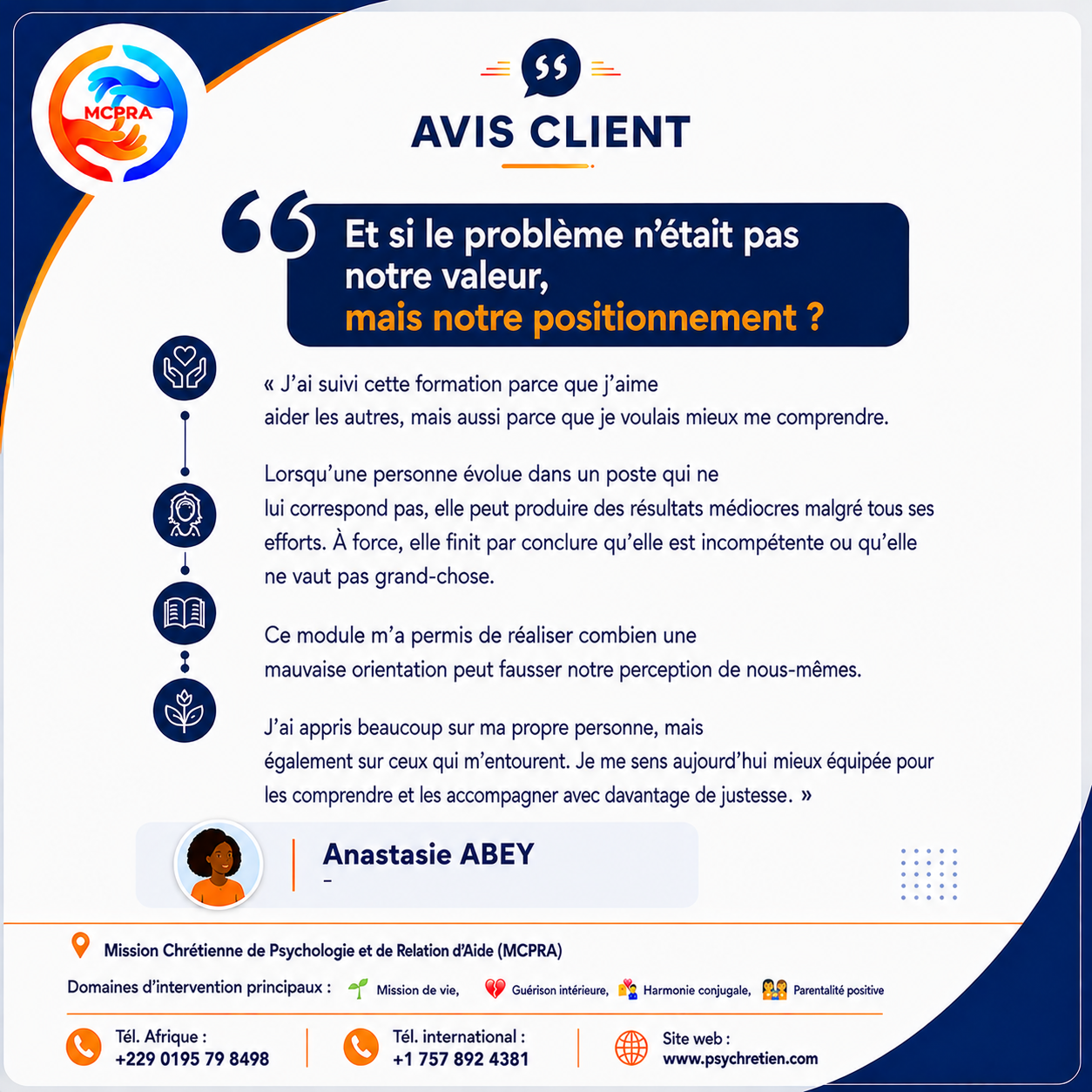 Avis en image — témoignage accompagnement MCPRA 42