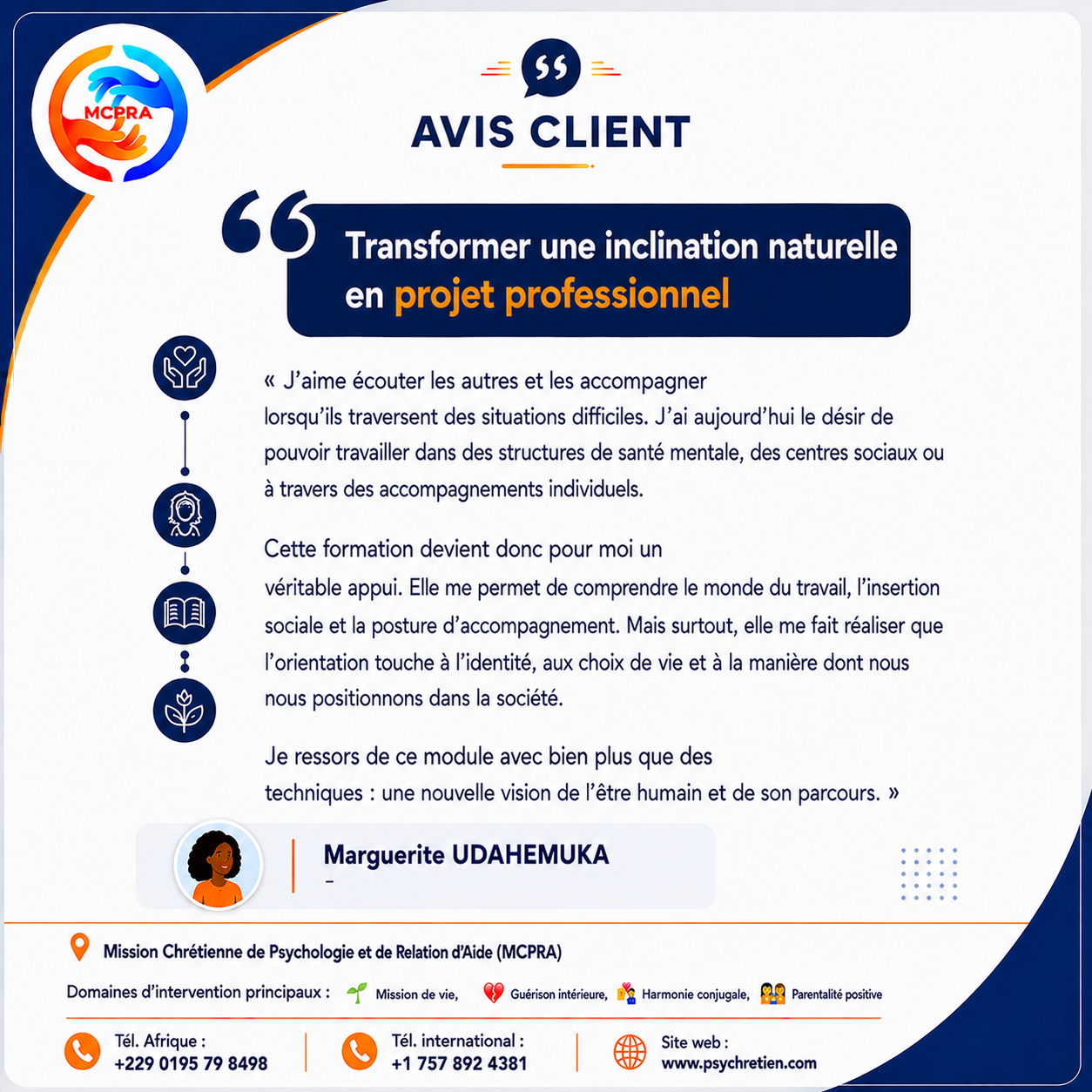 Avis en image — témoignage accompagnement MCPRA 44